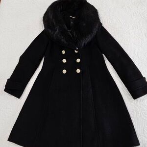Ivanka Trump Black Pea Coat with Structured Fit